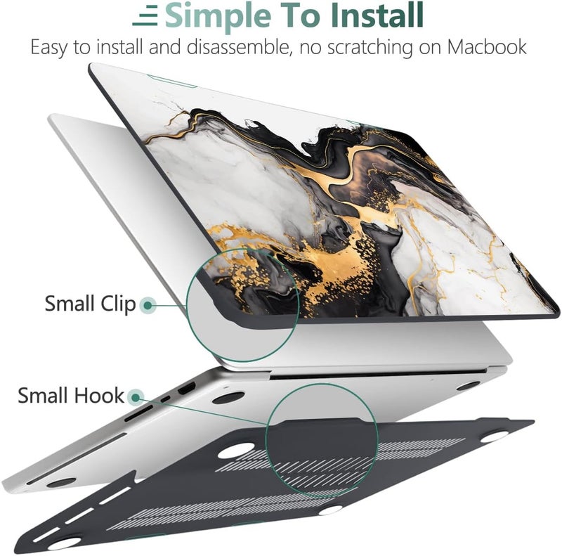 DONGKE Case for M5 MacBook Pro 14 inch 2025 2024-2021 M4 M3 M2 M1, Plastic Hard Shell Cover Compatible with A3434 A3112 A3401 A3185 A2992 A2779 A2442, Retina XDR Display & Touch ID, Abstract Marble - Image 4